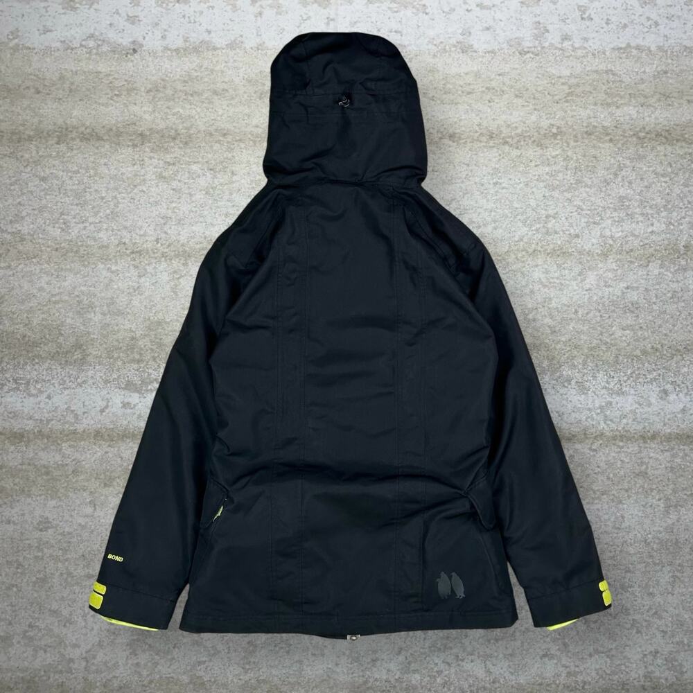 Vintage 90s Bond Puffer Ski Jacket Womens M Jet Black Nylon Full Zip Insulated - Picture 3 of 4